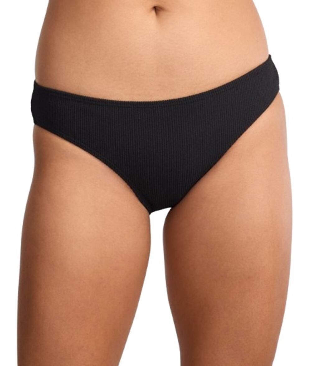 SUNSETS X Pacifica Women's Penny Hipster Bikini Bottom Large Black Rib NWT